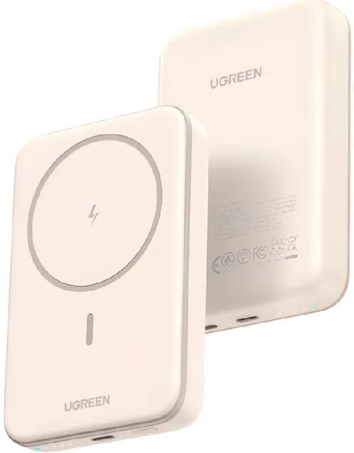 cumpără Acumulator extern USB (Powerbank) Ugreen 25208 Mini Magnetic Wireless Qi 10000mAh, Beige în Chișinău 