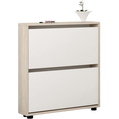 cumpără Raft pentru încălțăminte Mobildor-Lux Leo Slim 100x16x86H cm Sonoma/White în Chișinău 