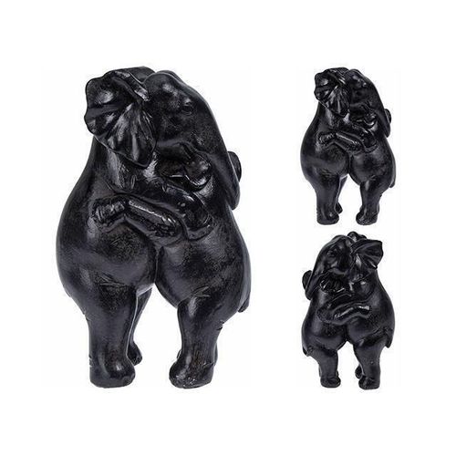 купить Декор Holland 48248 Статуэтка Два слона в обнимку 16x10x6cm черная, керамика в Кишинёве 