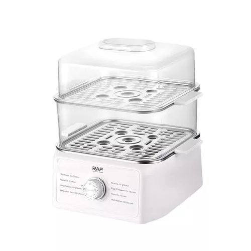 cumpără Aparat de gătit cu aburi Raf R.5431, 4.5L+3.8L, 1200W, White în Chișinău 