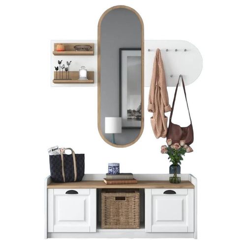 cumpără Mobilă pentru antreu Trendy EE101-1983, Nuc, 120x45x40cm (GTR001439) în Chișinău 