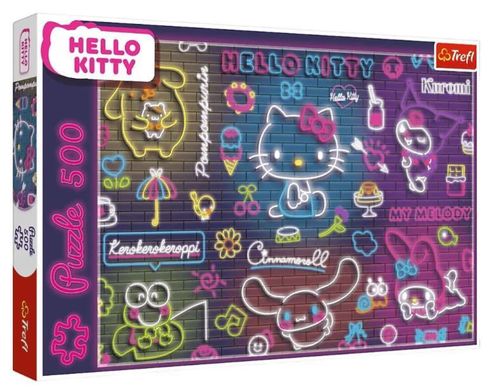cumpără Puzzle Trefl 37523 Neon Hello Kitty, 500el în Chișinău 