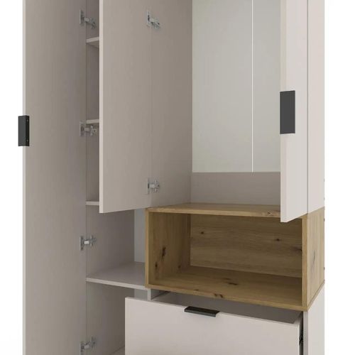 cumpără Dulap Nex Home A002R cu usi batante, 1000x420x2300mm, Cashmere/Oak Artisan în Chișinău 