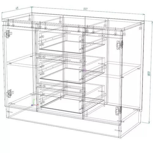 cumpără Comodă Smartex (16191) Т4 100cm Ivory în Chișinău 