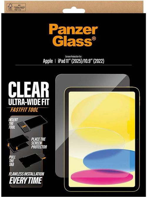 cumpără Sticlă de protecție pentru tabletă PanzerGlass iPad 11" (2025), 10.9" (2022), Ultra-Wide Fit w. Fastfit tool (PG_PG42036) în Chișinău 