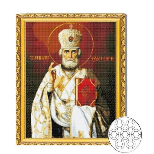 купить Картина по номерам Art Gallery GA70353 Mozaic cu diamante 40x50cm Icoana Sf. Nicolae Facatorul de Minuni в Кишинёве 