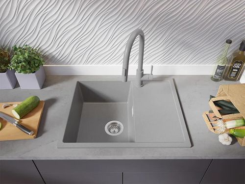 cumpără Chiuvetă bucătărie Primagran Ibiza 620-45 Grey + accesorii 500x620 MI6KS în Chișinău 