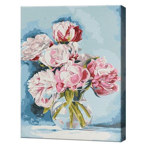 cumpără Tablou pe numere BrushMe BS54284 Pictura pe numere 40x50cm Eco Bujori in vaza. Iryna Ponna în Chișinău 