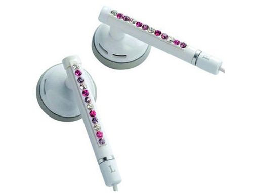 купить E11010 ELECOM WAND "Gem Drops" Jewel Type Stereo Headphones - (White, Raspberyl pink), 20 Hz to 20 kHz, 32 Ohm, 104 dB/1 mW (mini casti/мини наушники) в Кишинёве 