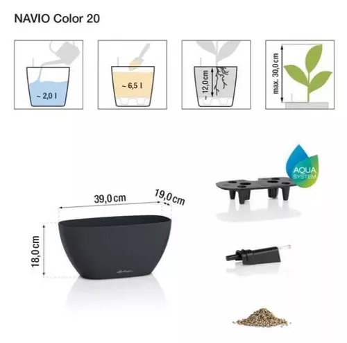 купить Цветочный горшок Lechuza Navio Color 20, White в Кишинёве 