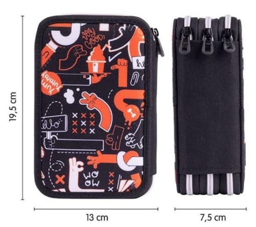 купить Школьный пенал Milan 081364FRS Penar Fingers (3 compart., echipat) в Кишинёве 