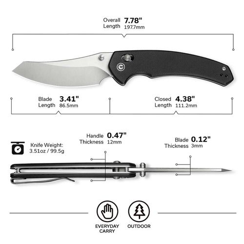 купить Нож походный Civivi C24050-1 Sixgill, lamă Nitro-V, G10, Crossbar Lock в Кишинёве 