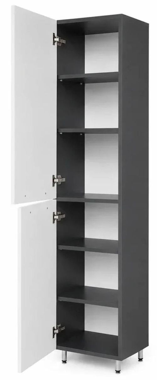 купить Шкаф-пенал Mashtab 12152 Agat cu rafturi 400x350x1900 Alb-Antracit в Кишинёве 