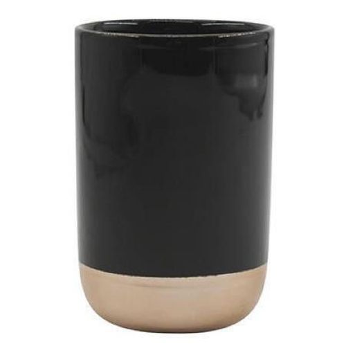 купить Стакан для зубных щёток MSV 44242 Amman, черно-золотой в Кишинёве 