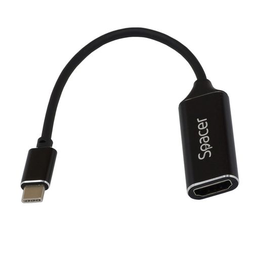 купить Переходник для IT Spacer SP-CM-HDMIF-01 Type-C M to HDMI F, 15cm, 4K UHD (3840 x 2160 30 Hz) Black в Кишинёве 