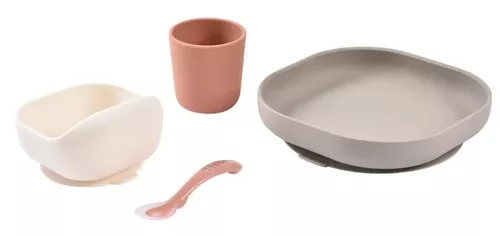 купить Посуда для кормления Beaba B913602 Set de masa silicon 4 piese Terracotta Gazelle в Кишинёве 