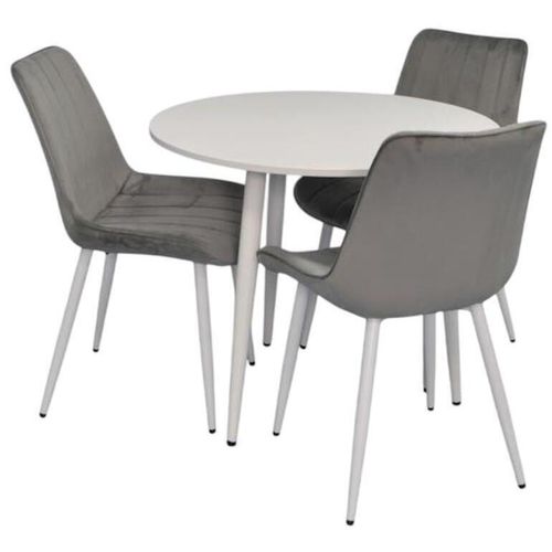 купить Комплект стол и стулья Evelin di Costacurta стол DT 404-5Wh + 3 стула YTC-055Wh Light grey в Кишинёве 