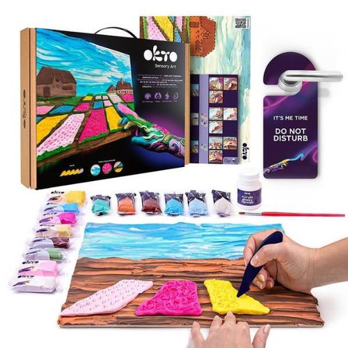 cumpără Set de creație Okto 10001 Tablou 3D cu plastilină ușoară 30x40сm, Câmpuri de flori din Olanda în Chișinău 