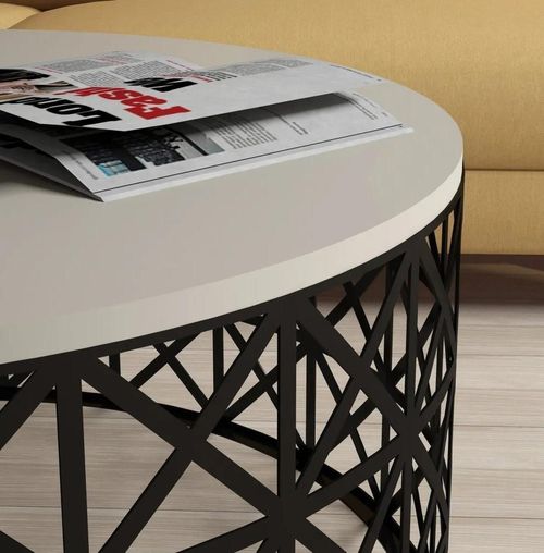 cumpără Măsuţă cafea Trendy Selin Metal Ferforje, Crem 90x38x90cm în Chișinău 