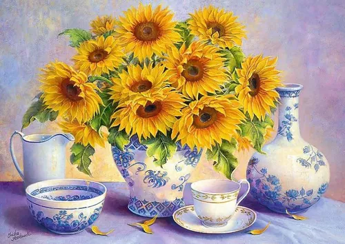 cumpără Puzzle Trefl 37293 Puzzles - 500 - Sunflowers / DDFA în Chișinău 