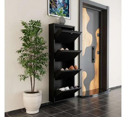 купить Полка для обуви Trendy Locking 4 Piece Metal-Black, 50x136x15cm в Кишинёве 