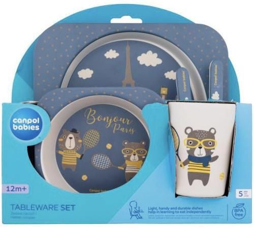 cumpără Seturi pentru hrănire bebelușilor Canpol 9/227_blu Набор посуды Bonjour Paris Cиний (5шт) în Chișinău 