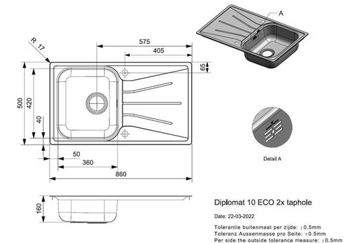 cumpără Chiuvetă bucătărie Reginox R21149 Diplomat 10 Eco în Chișinău 