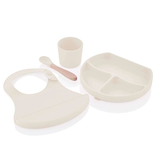 Set de masa din silicon BabyJem Ecru (4 piese) 