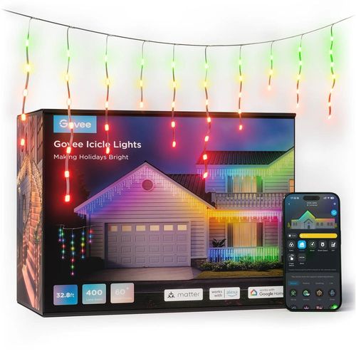 cumpără Ghirlandă Govee Outdoor Icicle Lights RGBIC Icicle Ligths 10M (H70D13D1) în Chișinău 