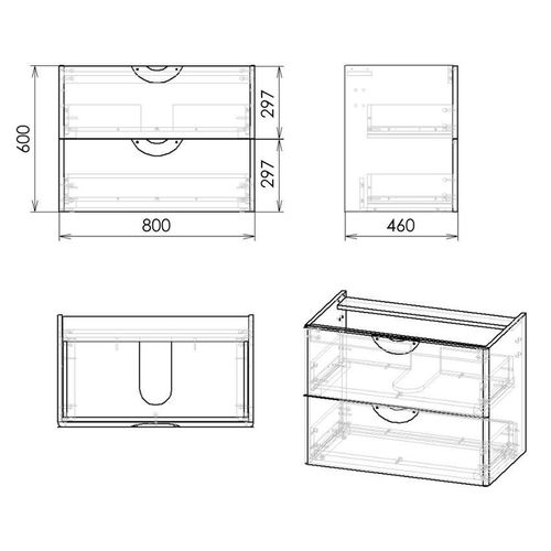 Set mobilier 80cm, negru Imprese NOVA VLNA M 