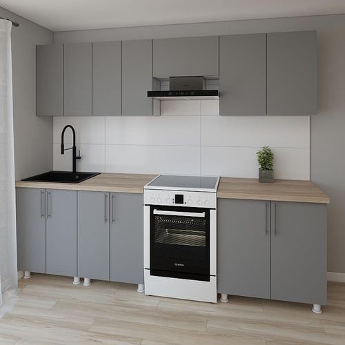 cumpără Mobilă pentru bucatarie Smartex (30029) K1 260cm Grafit în Chișinău 