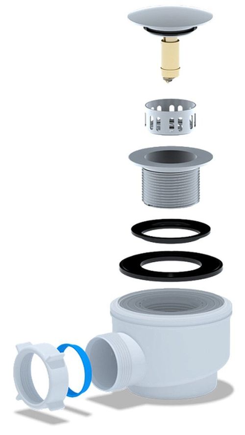 cumpără Sifon pentru cădițe de duș Aniplast E410CLSEU ANI Ø1 1/2"xØ50/60, click-clack, crom în Chișinău 