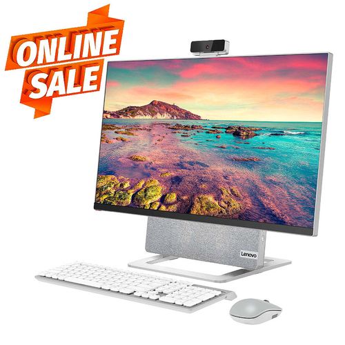 cumpără Monobloc PC Computer 27 Lenovo AIO YOGA 7 27ACH6 Silver, AMD Ryzen 7 5800H 3.2-4.4GHz/32GB DDR4/SSD 1TB/AMD Radeon RX 6600M 8GB GDDR6/Webcam HD/Speakers 2x5W/WiFi 802.11AX+BT 5.0/Gigabit LAN/27 UHD IPS (3840x2160)/Wireless Keyboard&Mouse/Windows 11 Home 64 / F0G7004ARK în Chișinău 