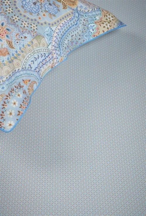 купить Постельное белье Pip Studio 329700 Cross Stitch Fitted Sheet 180x200 h35 Grey blue в Кишинёве 
