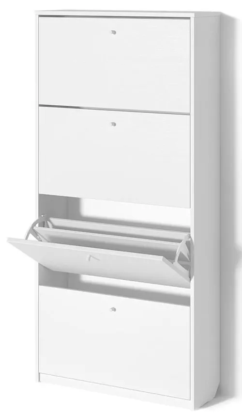 купить Полка для обуви Fabrik Home Тумба для обуви 4 дверцы / 800 белый ясень в Кишинёве 