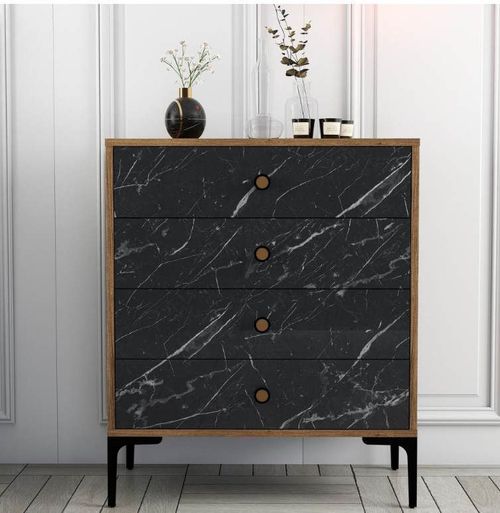 купить Комод Trendy Lizbon 541-Nuc, Negru 76x90x40cm (GTR001661) в Кишинёве 