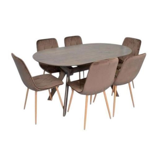 купить Комплект стол и стулья Evelin di Costacurta стол Raffles Oval Antique Grey + 6 стульев YTC-080Wo Bluvel-38 в Кишинёве 