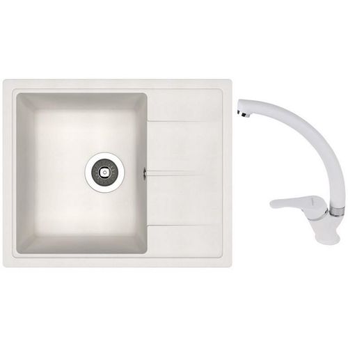 cumpără Chiuvetă bucătărie cu bateria Dr.Gans Nika 580 + SanDonna F 1069alb în Chișinău 