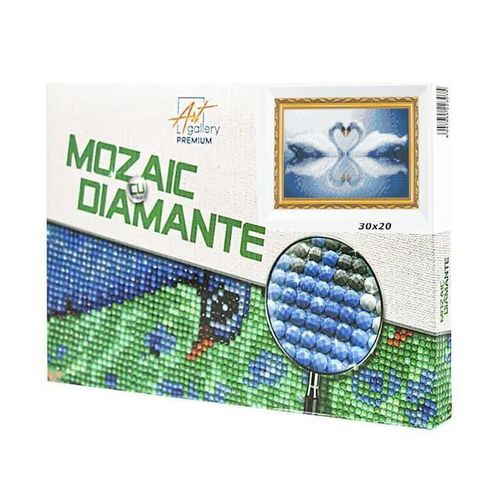 купить Картина по номерам Art Gallery JS26235 Mozaic cu diamante 20x30cm Un cuplu de lebede в Кишинёве 
