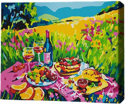 cumpără Tablou pe numere BrushMe MG0009FC 40х50cm (fără cutie) Picnic pe pajiște în Chișinău 