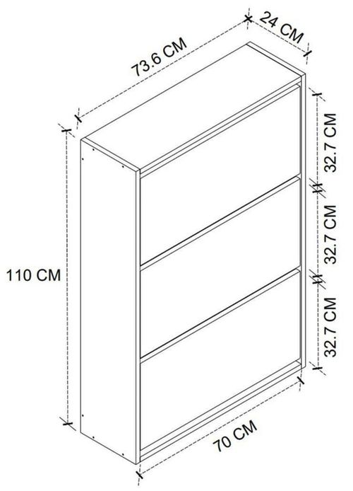 купить Полка для обуви Nex Home Полка для обуви, 3 отделения, 74x24x111 см, Антрацит/Дуб (18-03-82) в Кишинёве 