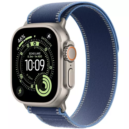 купить Смарт часы Apple Watch Ultra 3 GPS + Cellular 49mm Natural Titanium Case with Blue/Bright Blue Trail Loop - M/L MEWU4QI/A в Кишинёве 
