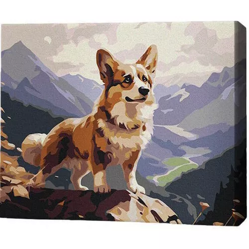 купить Картина по номерам BrushMe RMG0003FC 30x40 см (без коробки) Храбрый корги в Кишинёве 