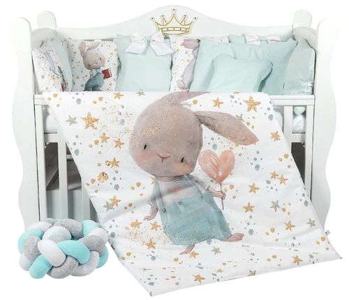 купить Детское постельное белье PernaMea Set lenjerie 8 piese Cosita Iepuras Turcoaz (PM.105897/2) в Кишинёве 