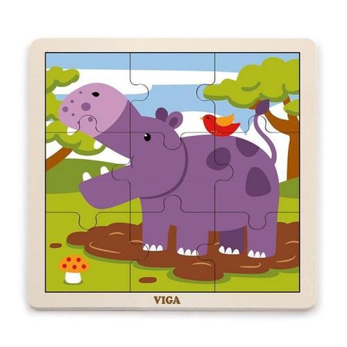 купить Головоломка Viga 51443 9-Piece-Puzzle Hippo в Кишинёве 