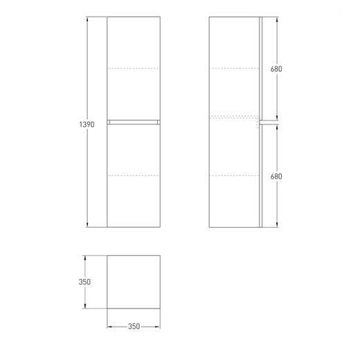 Trusa 139*35*35cm Volle FIESTA, suspendata, alba 