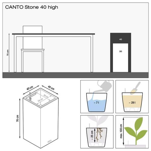 купить Цветочный горшок Lechuza Canto Color Tower 40, Stone Gray в Кишинёве 