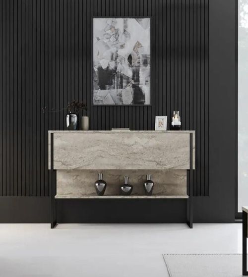 купить Стол Trendy Luxe, TravertinNegru, 120x80x30cm (GTR005833) в Кишинёве 