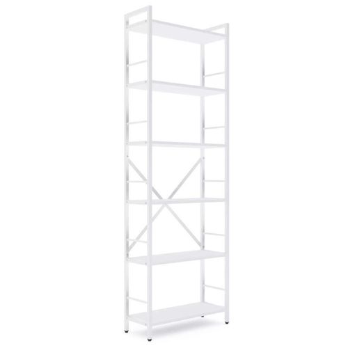купить Офисный стеллаж Nex Home Raft metalic Loft 1800x600x240mm, 6 polite PAL, White/White snow в Кишинёве 