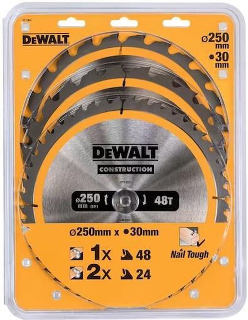 купить Пила DeWalt DT1963-QZ Set panze circulare 250mm (2x 24T/1X 48T) в Кишинёве 